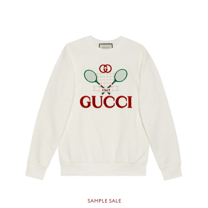 GUCCI OVERSIZE SWEATSHIRT WITH GUCCI TENNIS,469250XJBIY9381