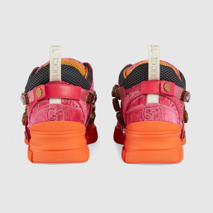 Gucci Women's Flashtrek Sneaker With Crystals In Pink