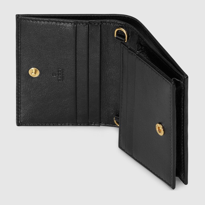 ladies rajah chain card case wallet in black