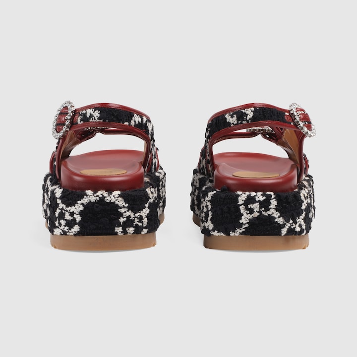 gucci black and white sandals