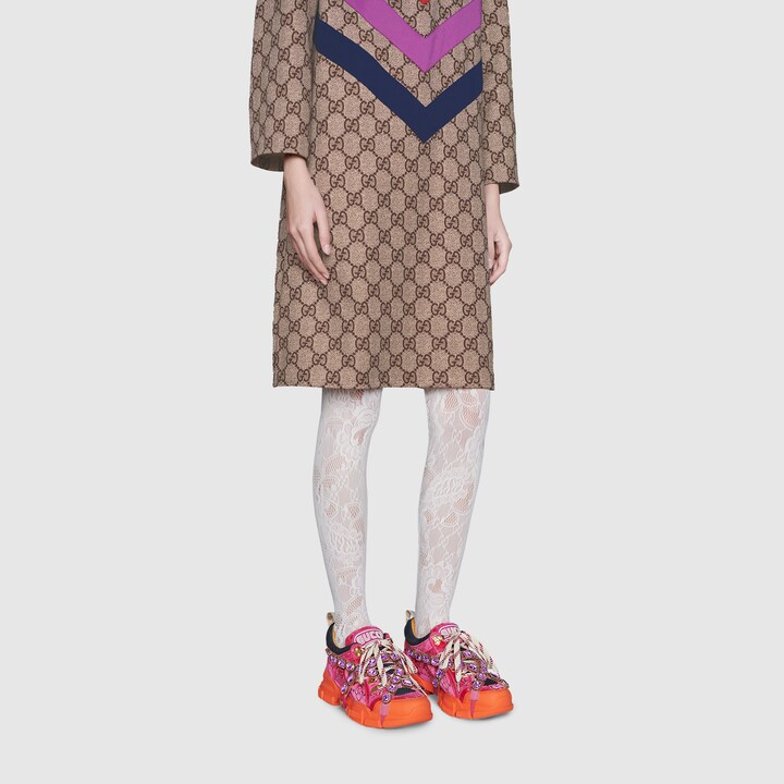 Gucci Women's Flashtrek Sneaker With Crystals In Pink