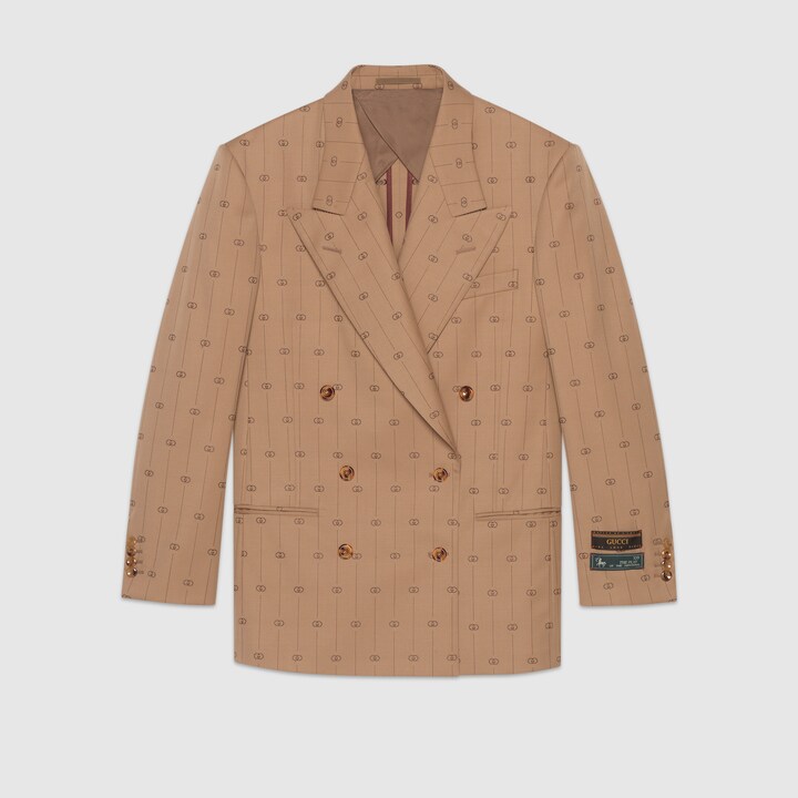 GUCCI RETRO GG WOOL JACKET WITH LABELS,589664ZABJ09702
