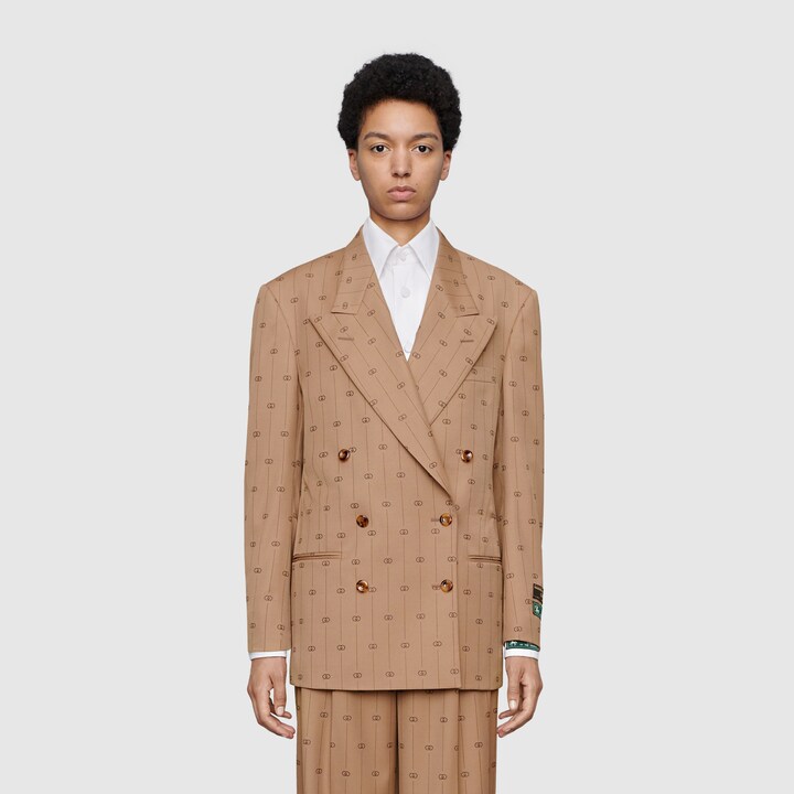 GUCCI RETRO GG WOOL JACKET WITH LABELS,589664ZABJ09702