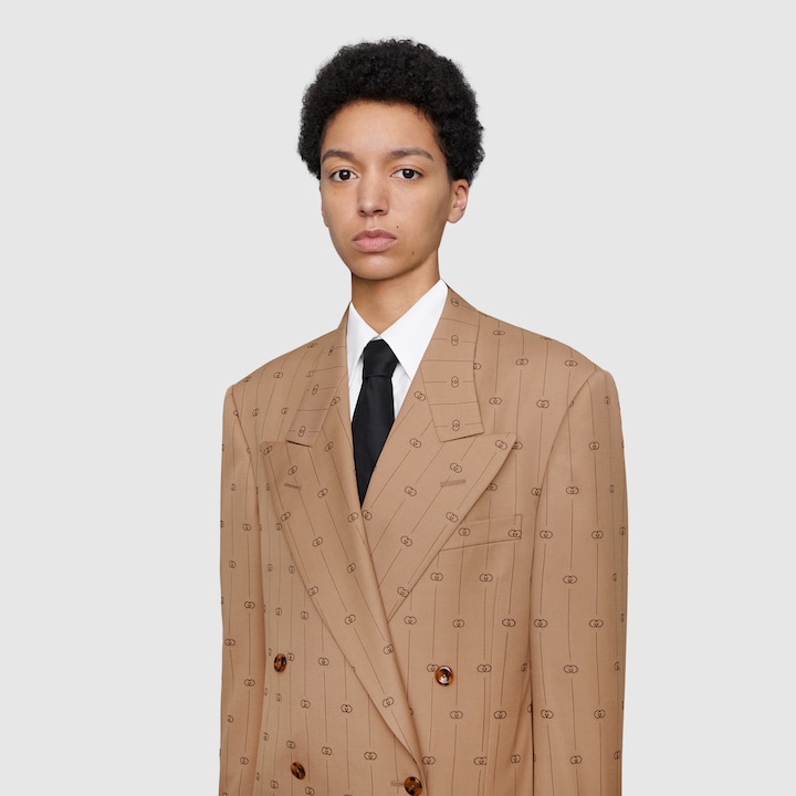 GUCCI RETRO GG WOOL JACKET WITH LABELS,589664ZABJ09702