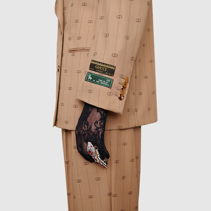 GUCCI RETRO GG WOOL JACKET WITH LABELS,589664ZABJ09702