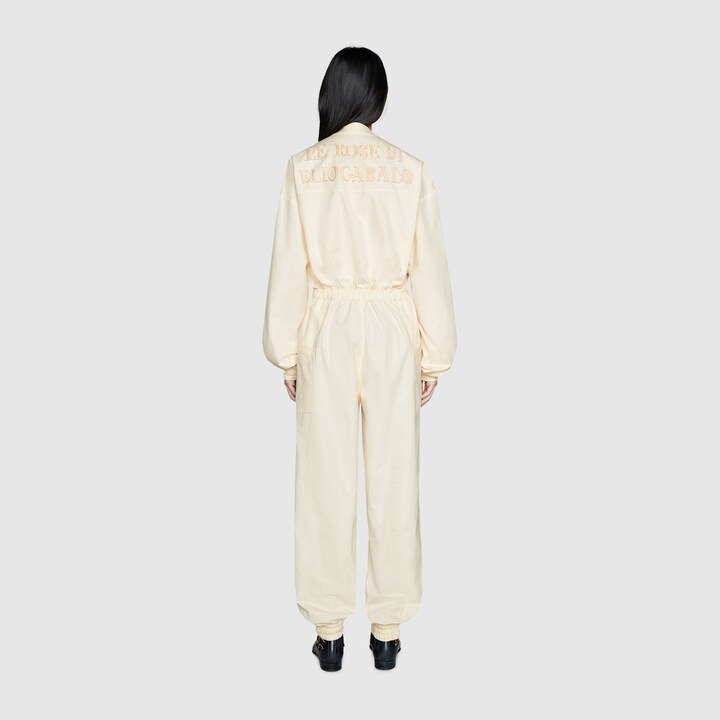 GUCCI COTTON JUMPSUIT WITH GUCCI LABEL
