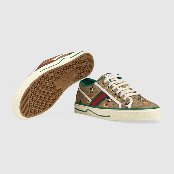 Beige Men's Disney x Gucci Tennis 1977 sneaker with  GUCCI® US