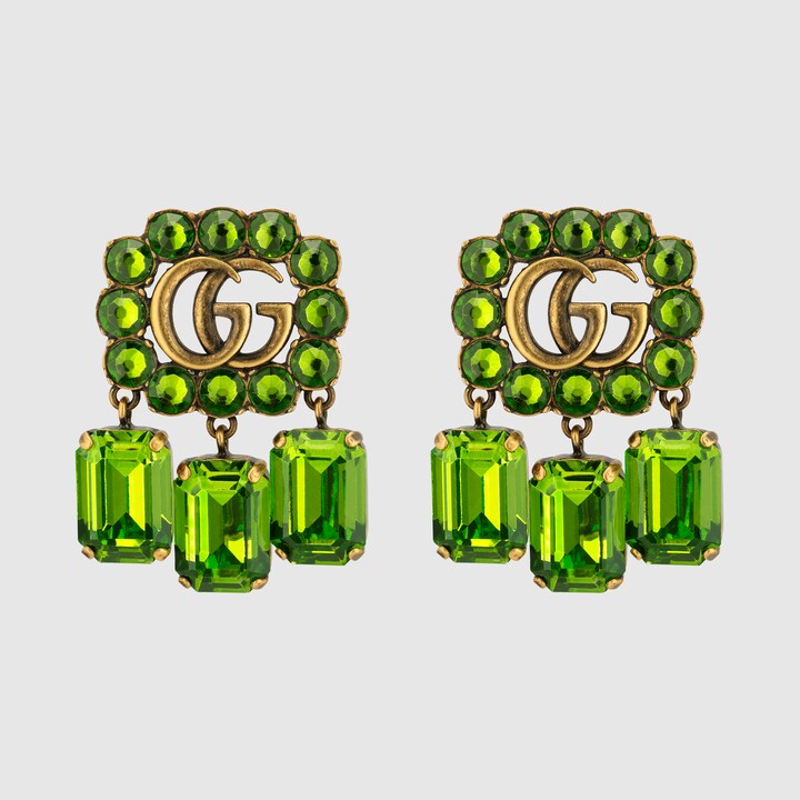 gucci earrings black crystal