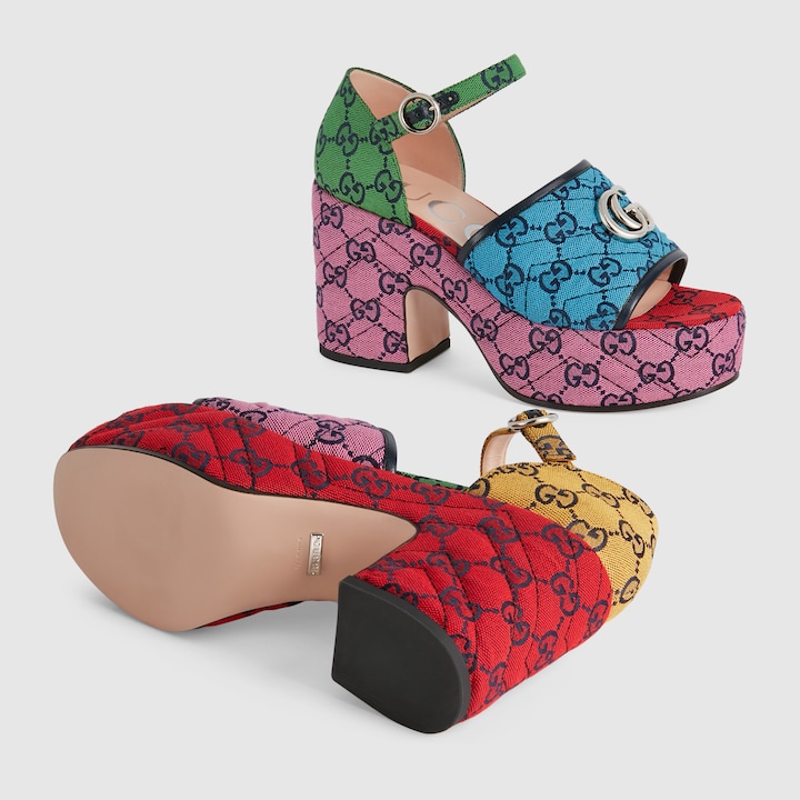 pink gucci platform sandals