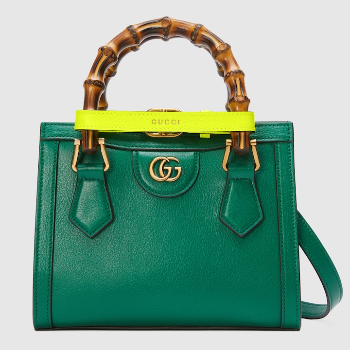 Gucci Diana mini tote bag in emerald green leather GUCCI® UK