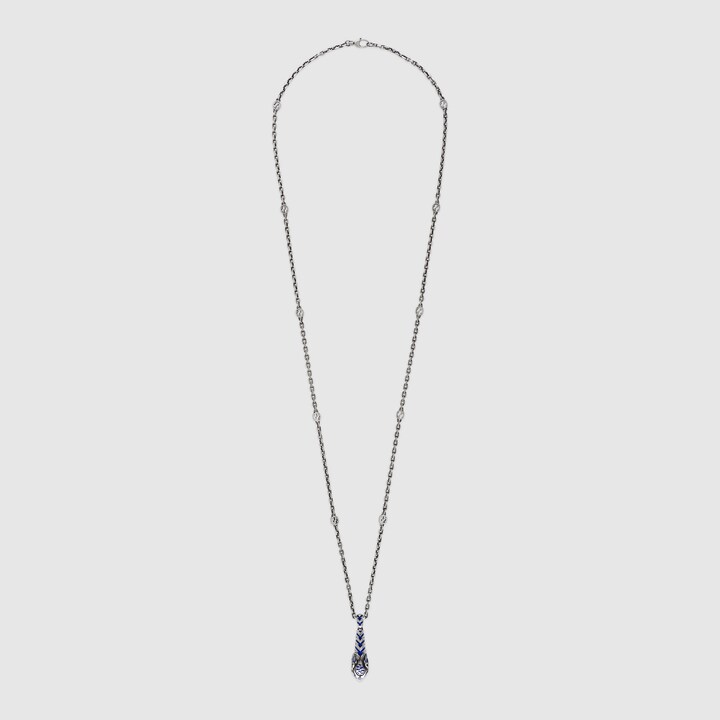 HOT Gucci Sterling Silver Gucci Tiger Head Necklace Gucci Tiger