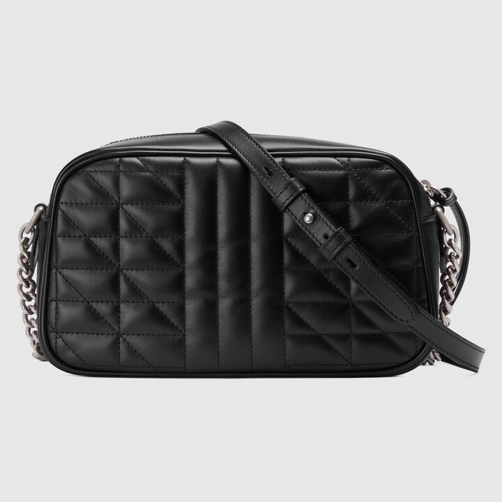 GG Marmont small shoulder bag in black leather GUCCI® US