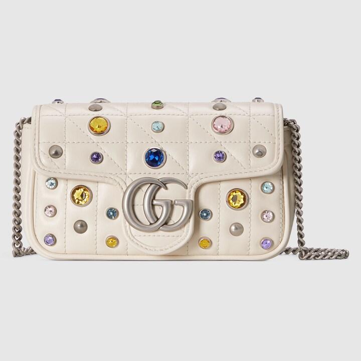 Gucci Gg Marmont Super Mini Bag In White Leather ModeSens