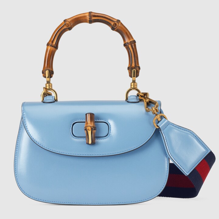 Gucci Bamboo 1947 Small Top Handle Bag In Blue
