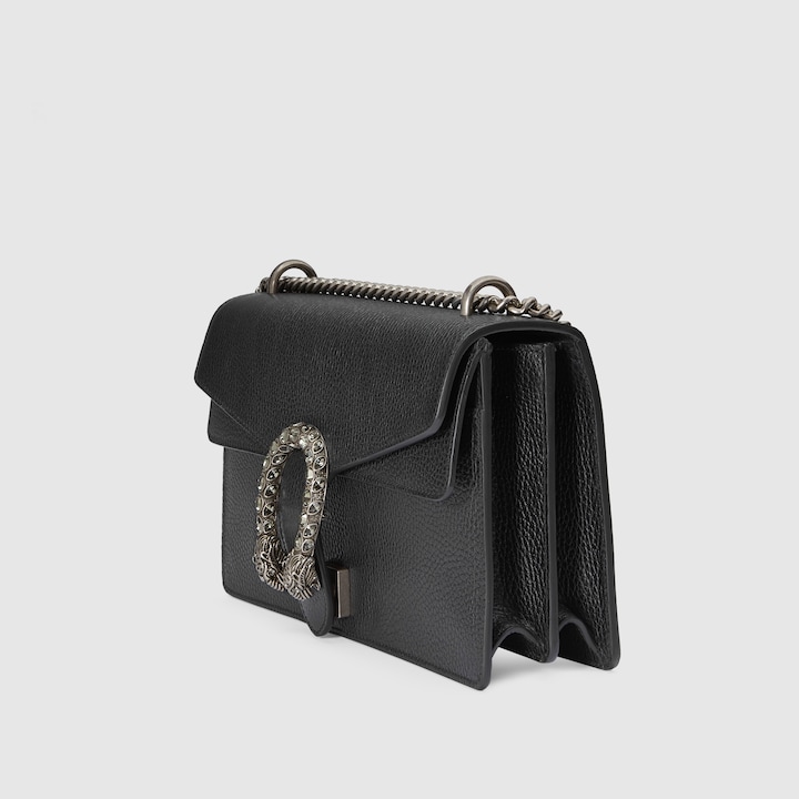 Black Leather Dionysus Small Shoulder Bag 