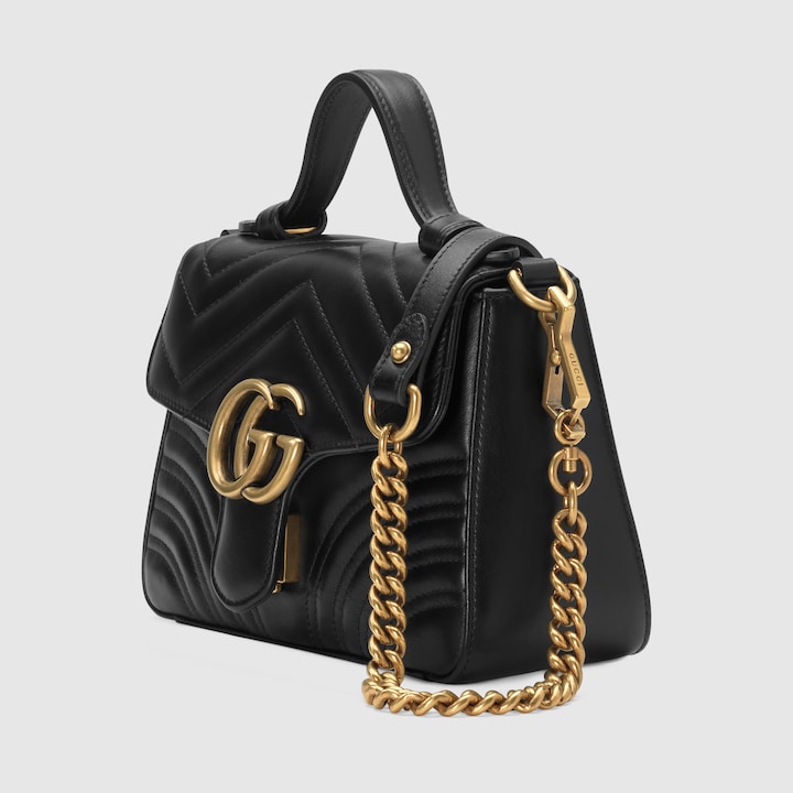 GG Marmont Mini Top Handle Bag in Black GUCCI® Australia