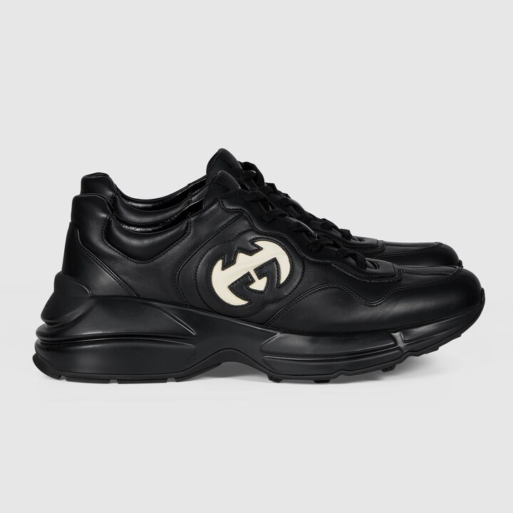 Gucci mens trainers black hot sale