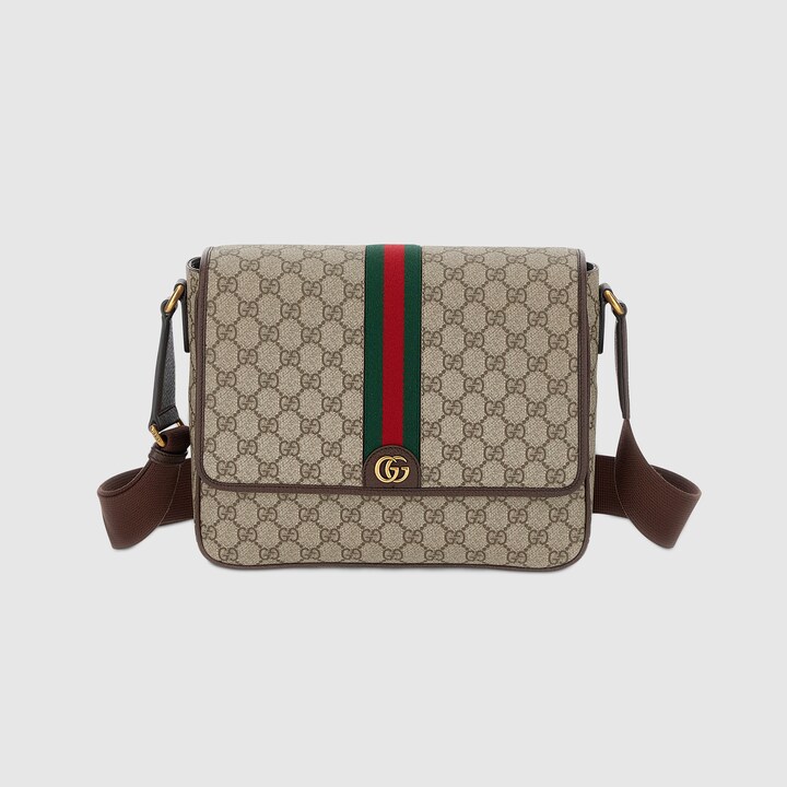 Bolso cruzado Ophidia tama o mediano en Supreme beige y bano