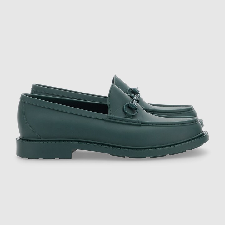Gucci rubber hot sale horsebit loafer