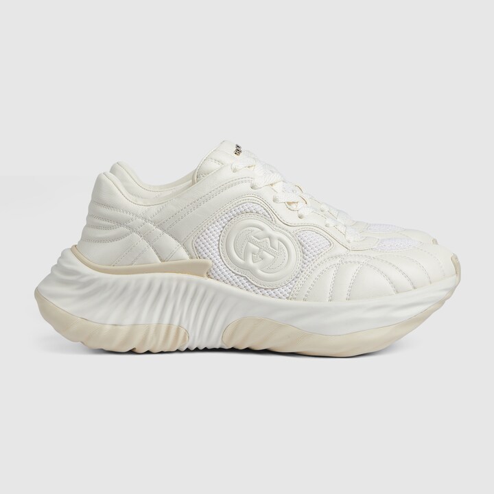 Women s Interlocking G sneaker in off white leather GUCCI US