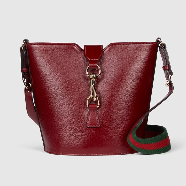 Mini bucket shoulder bag in Gucci Rosso Ancora leather GUCCI NL