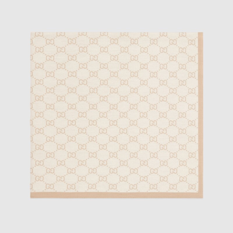 Beige Wool mini GG pattern baby blanket GUCCI® UK