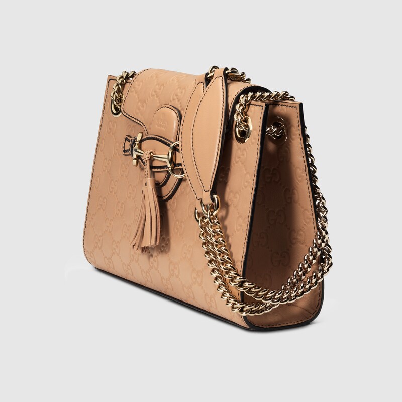 Beige Emily Guccissima Shoulder Bag Gucci® Us