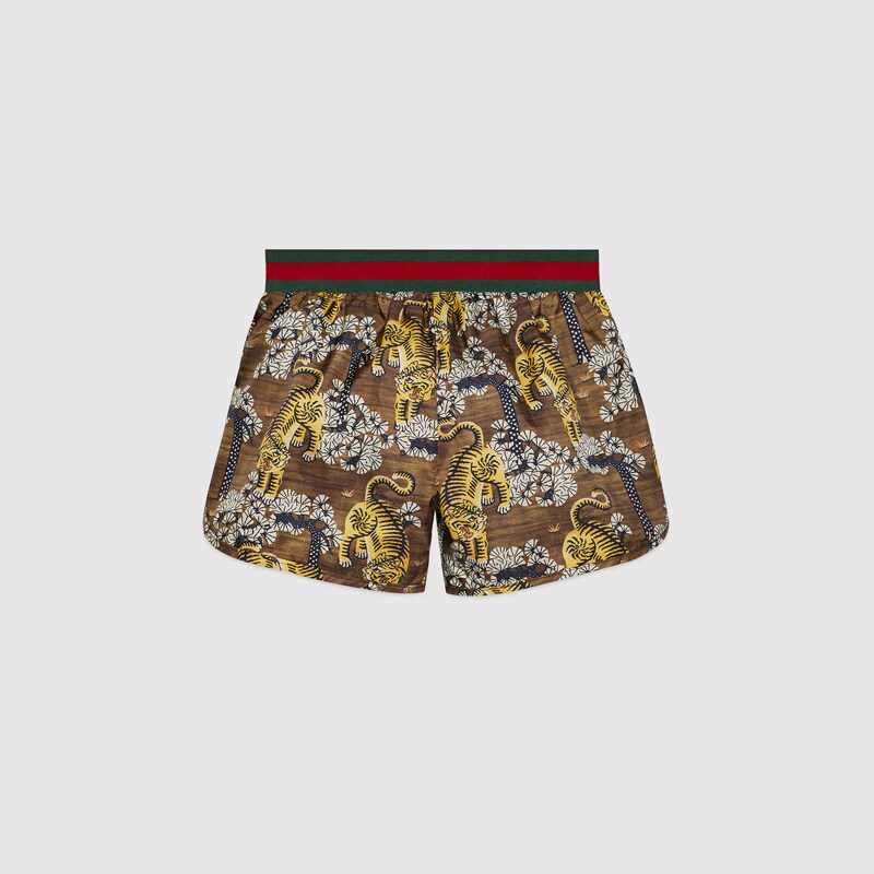 gucci tiger swim shorts