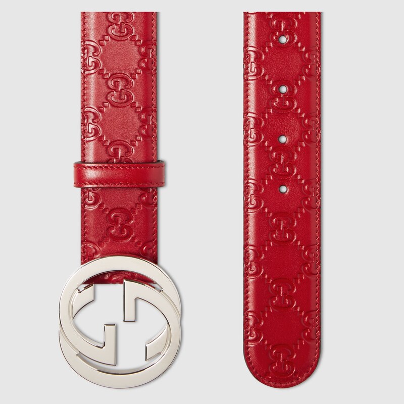 Gucci, Accessories, New Gucci Red Signature Supreme Leather Belt