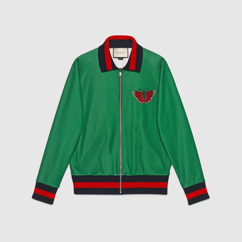 Web And Snake Jersey Jacket Gucci Men S Ers Leather Web And Snake Jersey Jacket