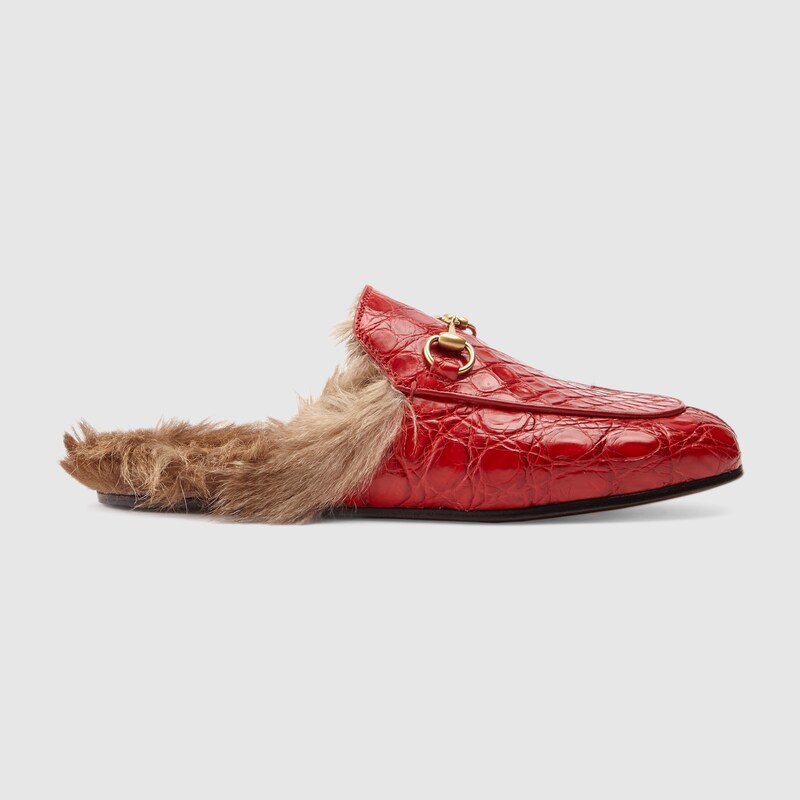 gucci princetown crocodile slipper