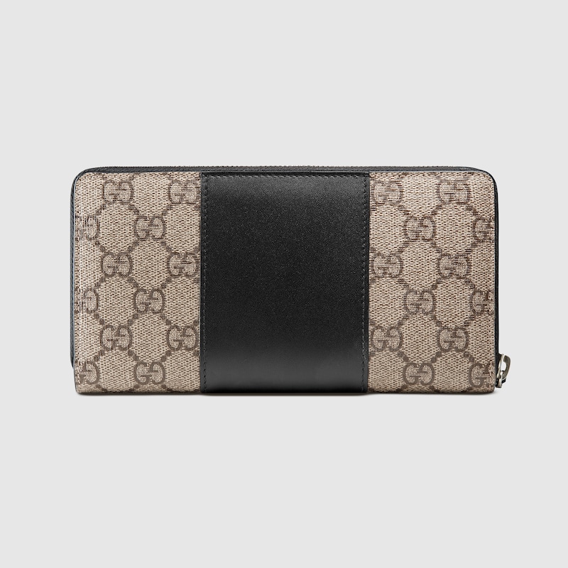 春物がお買い得 週末限定sale 財布 Gucci グッチ Ggスプリーム ウルフヘッド ラウンドファスナー 長財布 Pvc レザー ダークグレー ブラック 黒 目玉 送料無料