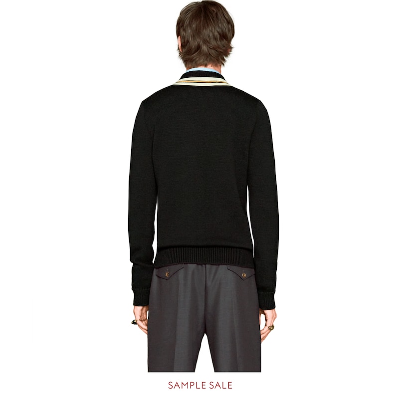 gucci wool sweater with bee appliqué