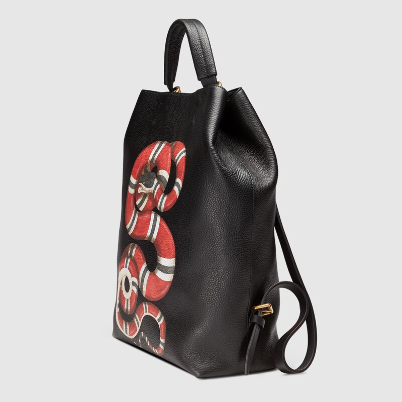 Kingsnake print leather backpack Gucci Men's Backpacks 451000DVQ2T1058