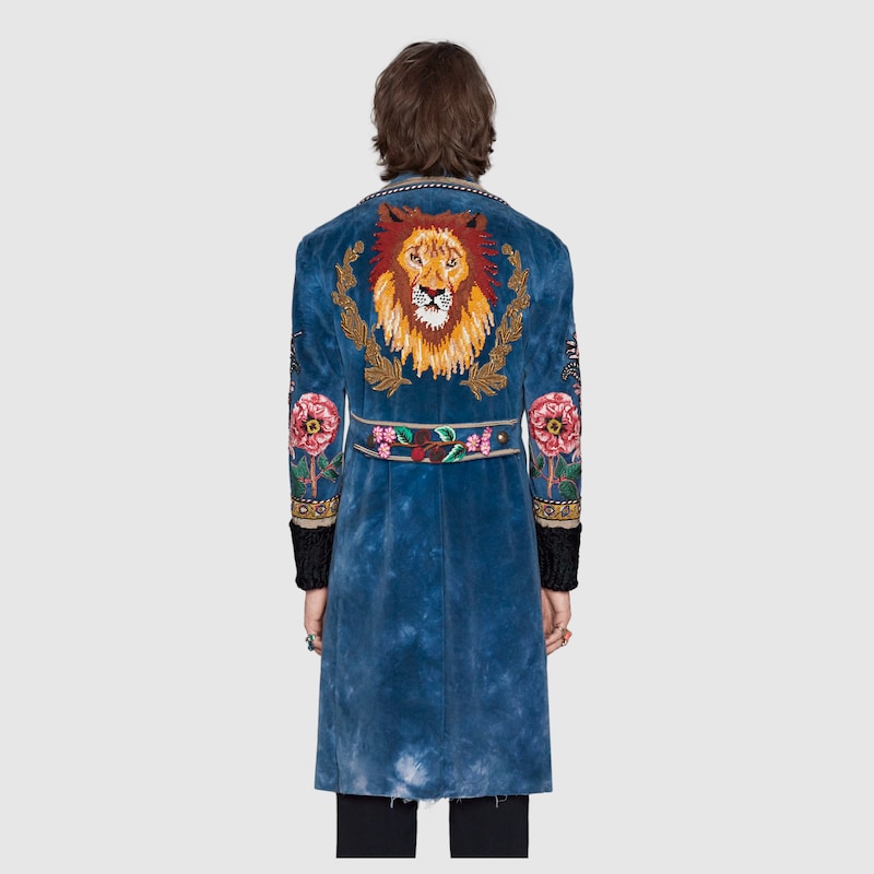 blue gucci coat