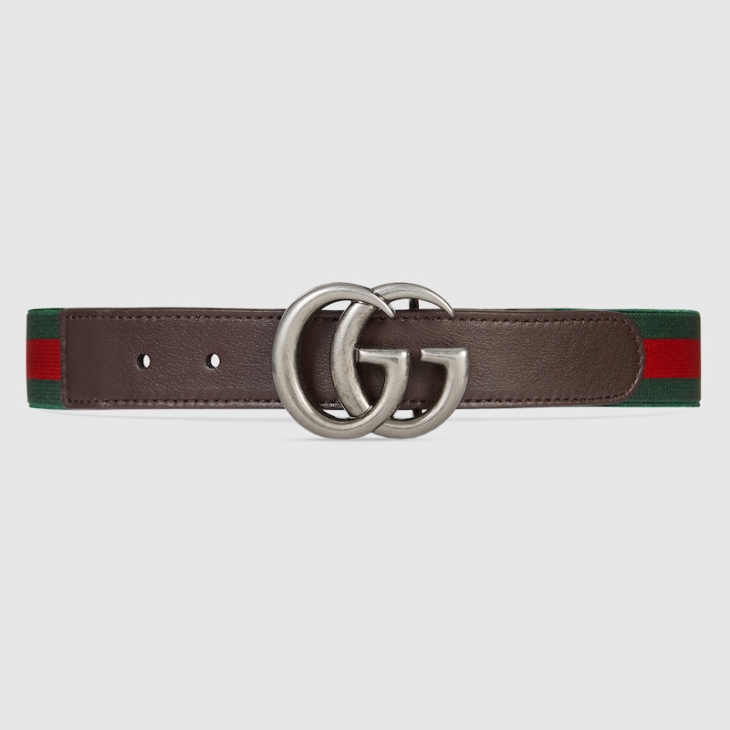 Gucci Elasticated Belt With Gg Buckle In Green