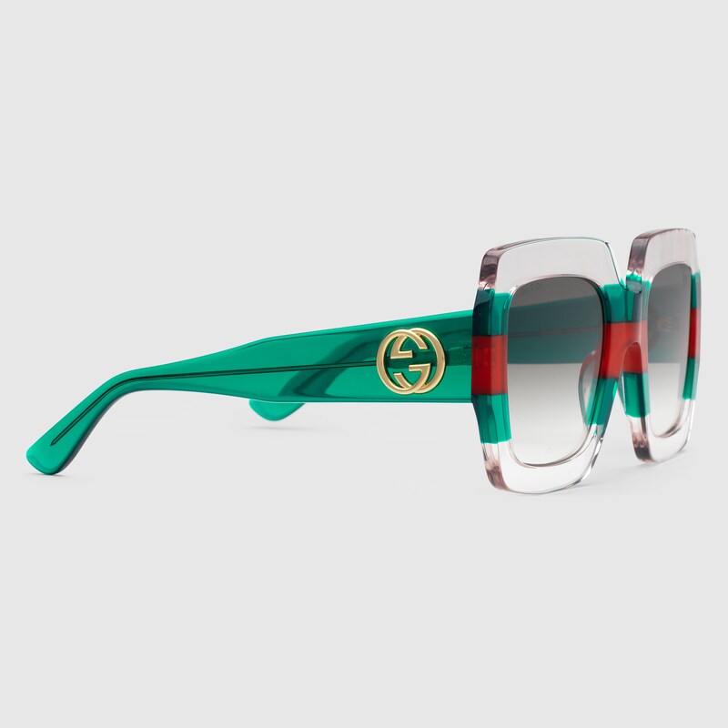 Occhiali da sole quadrati in acetato trasparente | GUCCI® CH