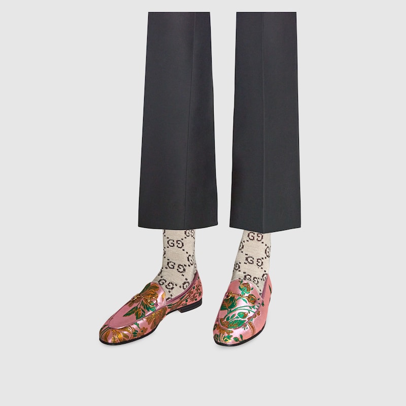 gucci jordaan floral jacquard loafer