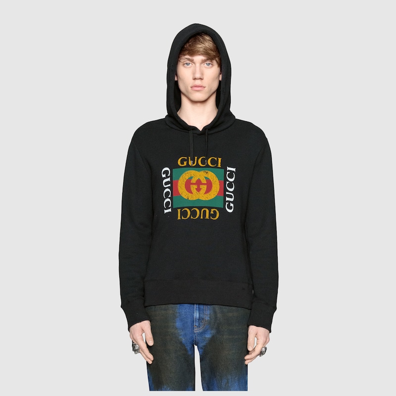 Black Cotton Jersey Oversize Sweatshirt 