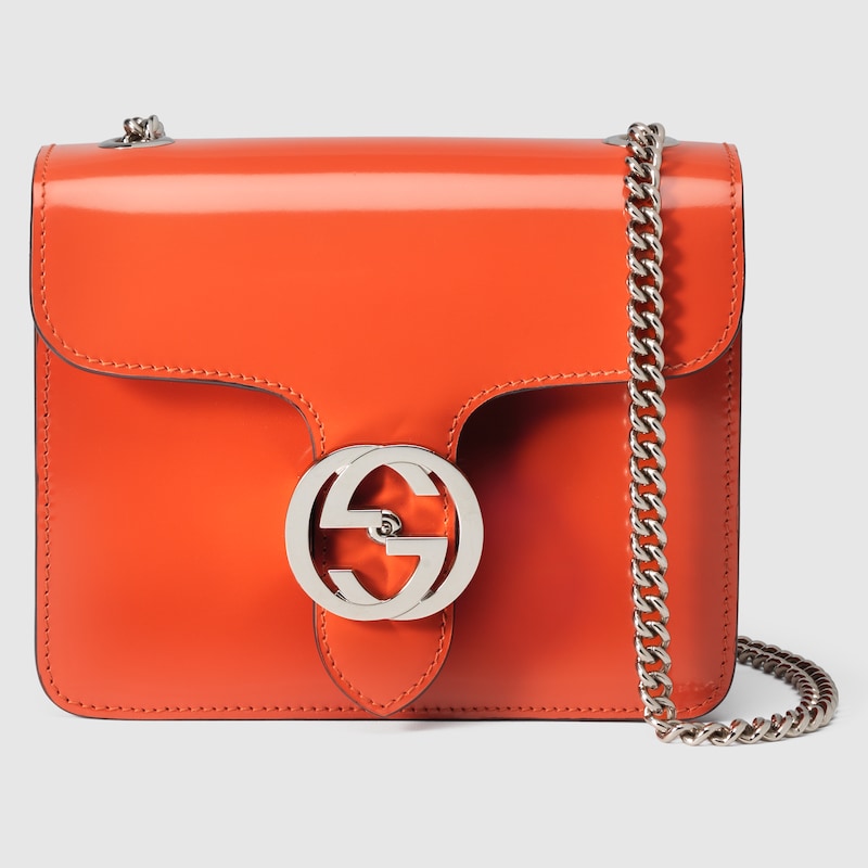 Bolso Gucci Interlocking de piel en piel naranja | GUCCI® ES