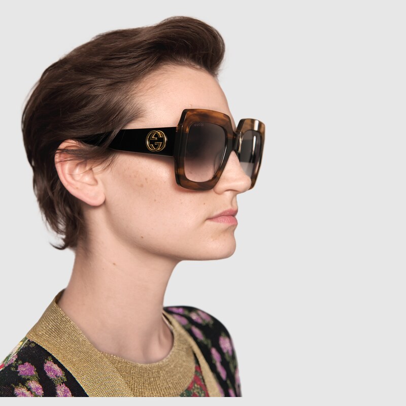 gucci square acetate glasses