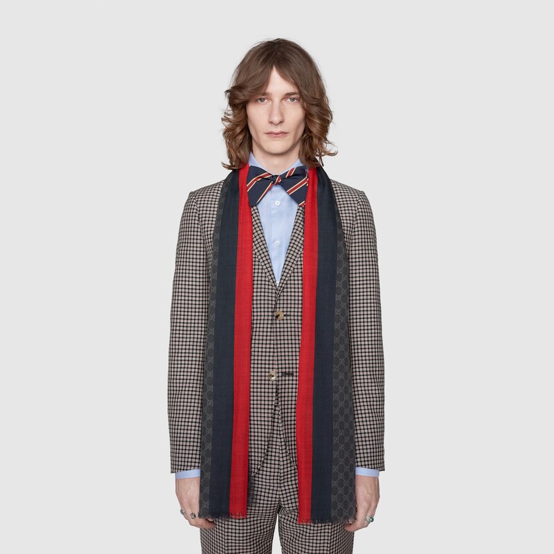 gg wool stole with web