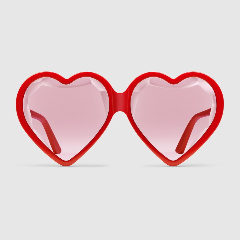 heart-frame acetate sunglasses 