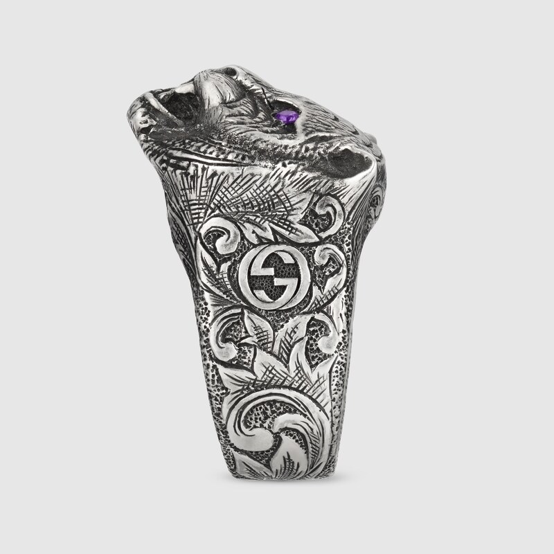 gucci garden feline head ring