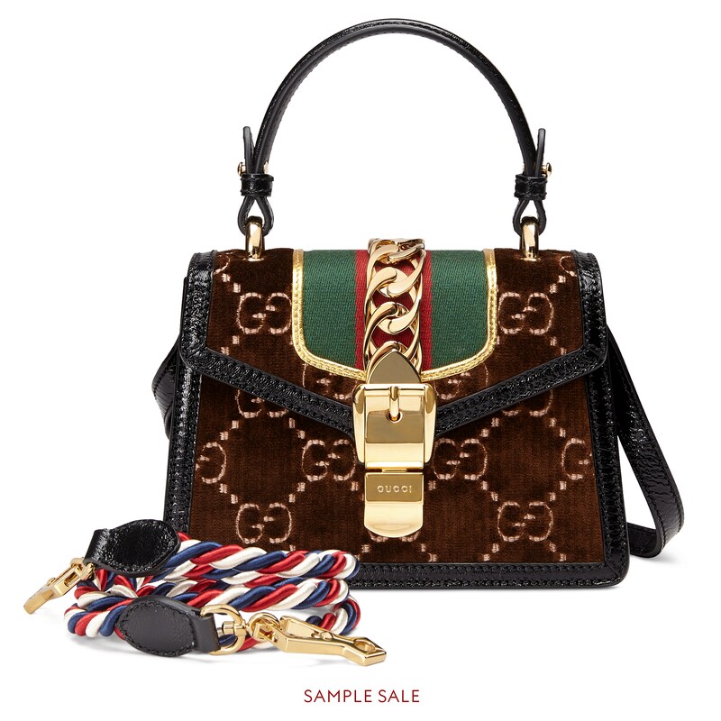 gucci velvet bag brown