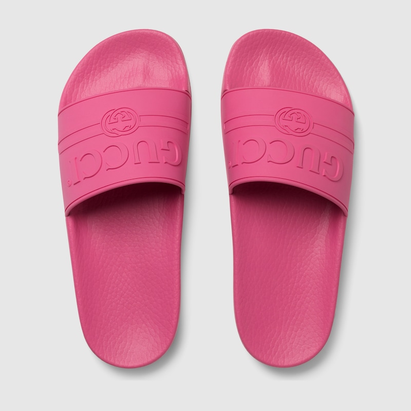 gucci embossed slides