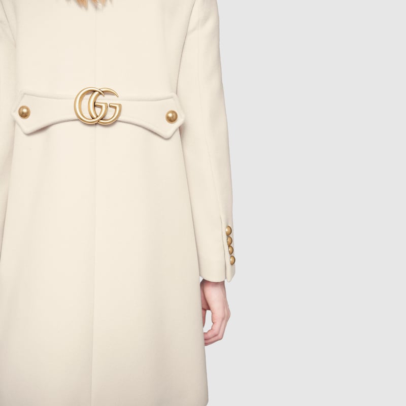 gucci white wool coat