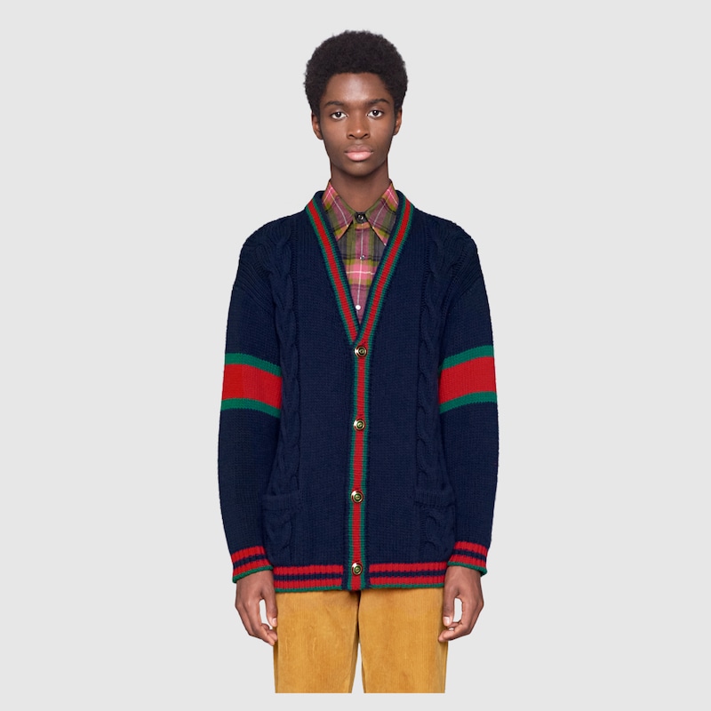 oversize cable knit cardigan