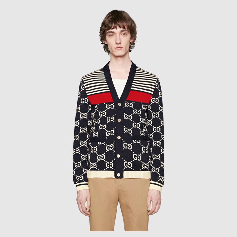 gucci red and white striped sweater