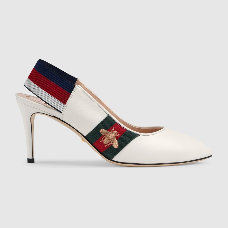 white gucci heels